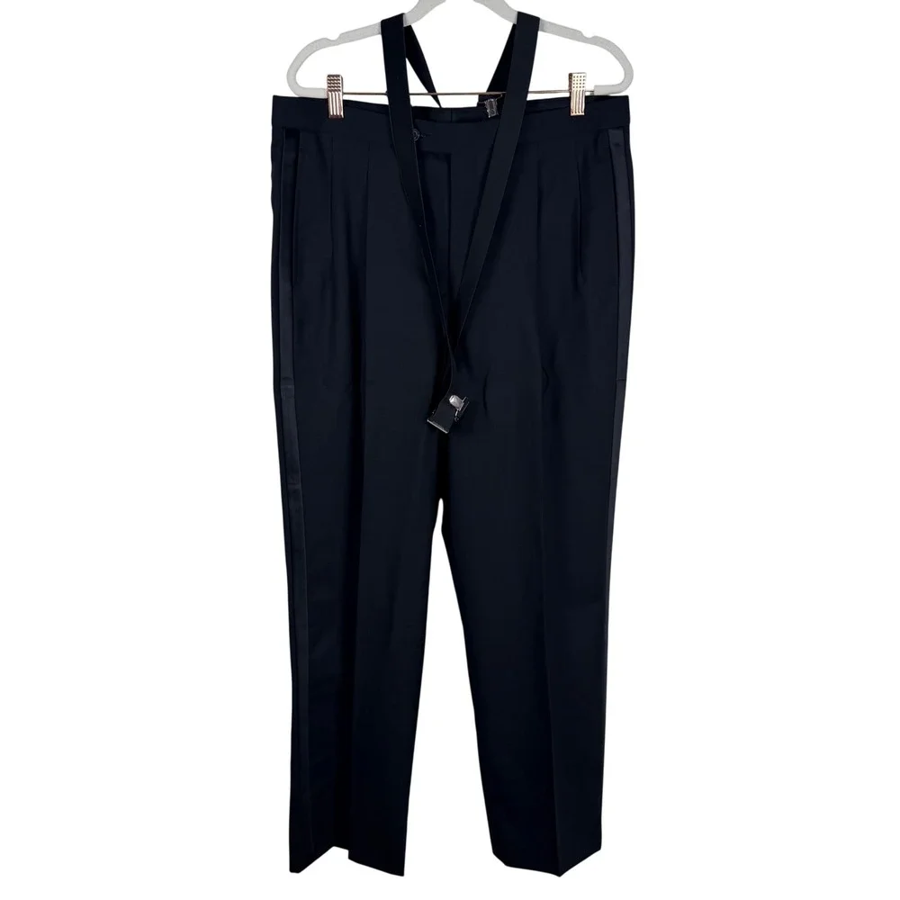 Vtg Brooks Brothers 346 Tuxedo Suit Wool 41R 35x30.5 Pleated Pants Suspenders